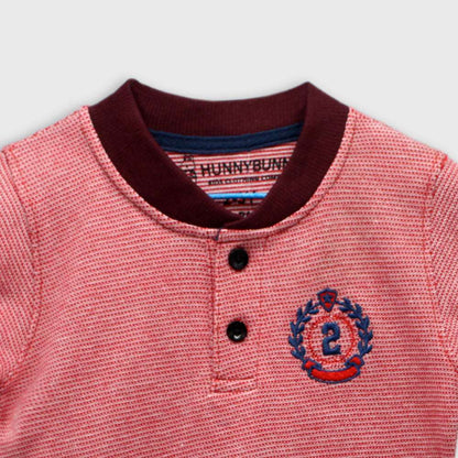 Kids polo 2 (Pink with Red stripes)