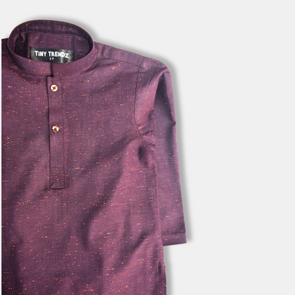 Deep Purple Cotton Kurta