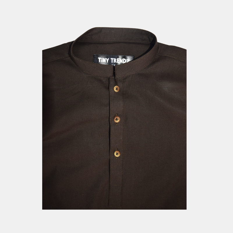 Moss Brown Boys' Kurta