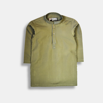 Khaki Green Boys' Kurta