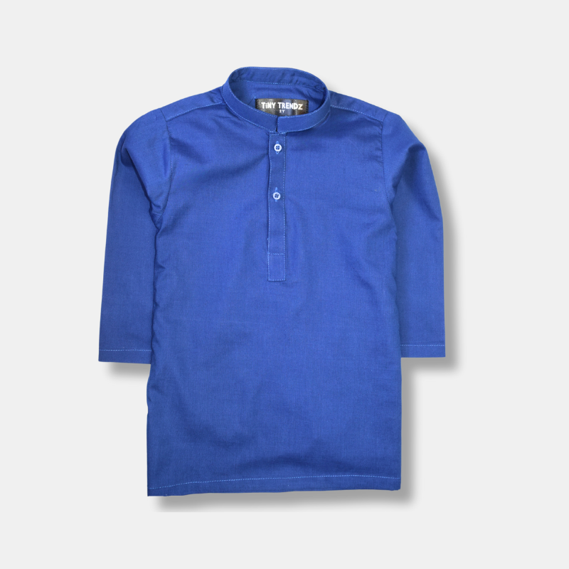 Classic Royal Blue Cotton Kurta