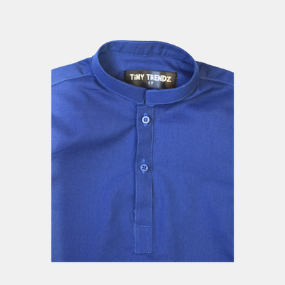 Classic Royal Blue Cotton Kurta