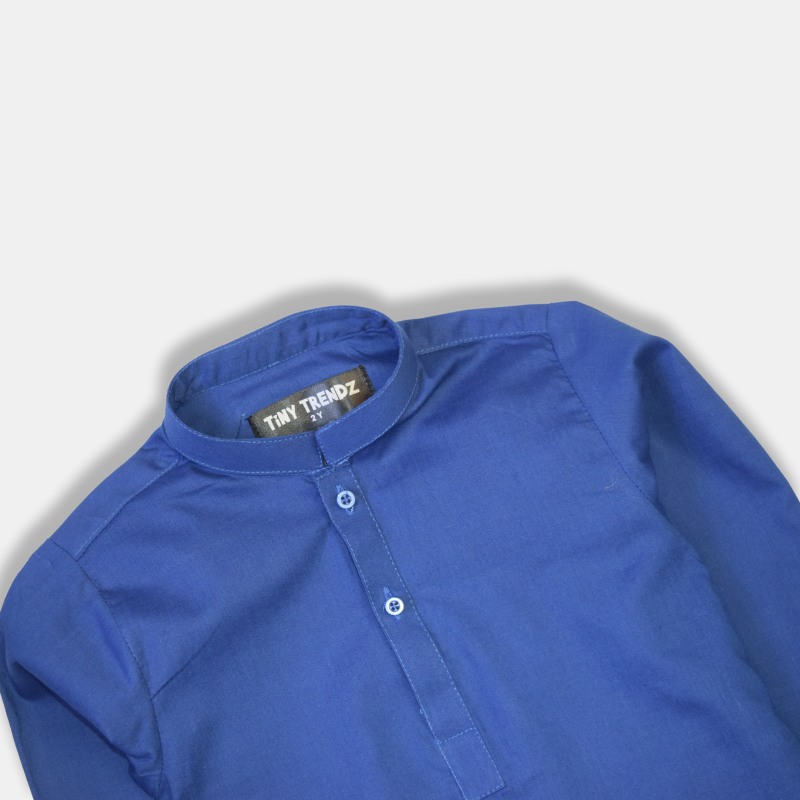 Classic Royal Blue Cotton Kurta