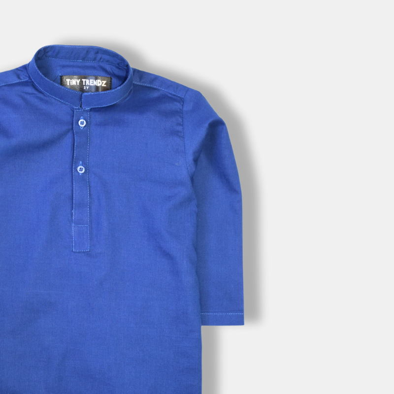 Classic Royal Blue Cotton Kurta