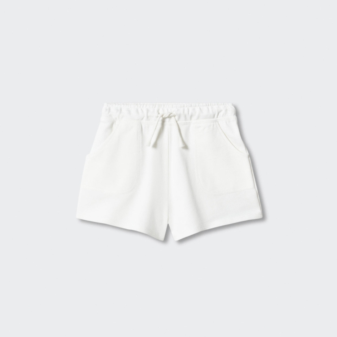 Kids Cotton Shorts (White)