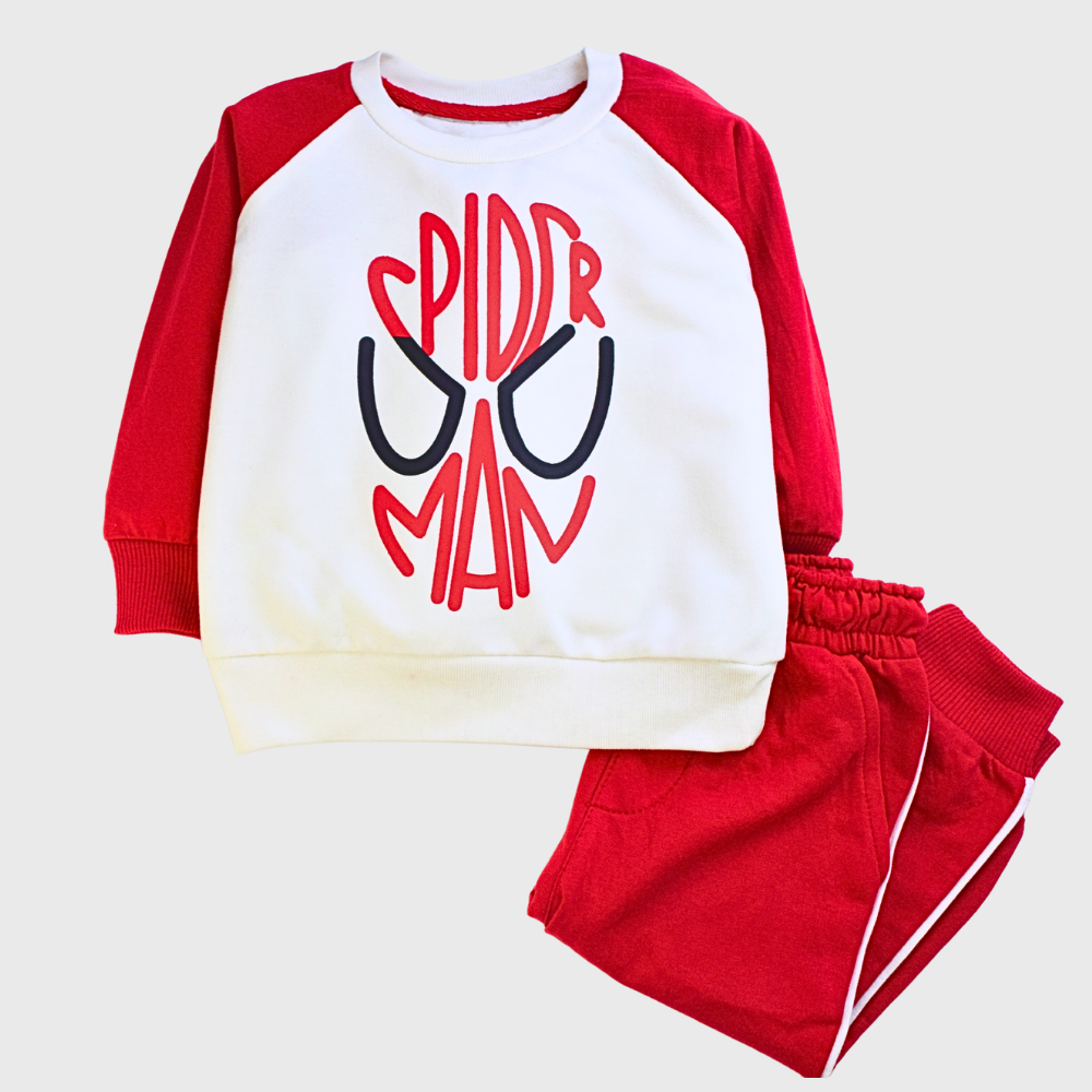 Spider Man Kids 2 piece Terry tracksuit/ Pajama set (Red and white)