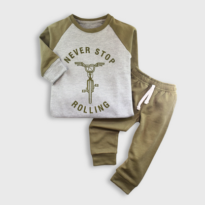 Never Stop Rolling Raglan Set