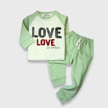 Sparkle Love Raglan Set (Light Green)