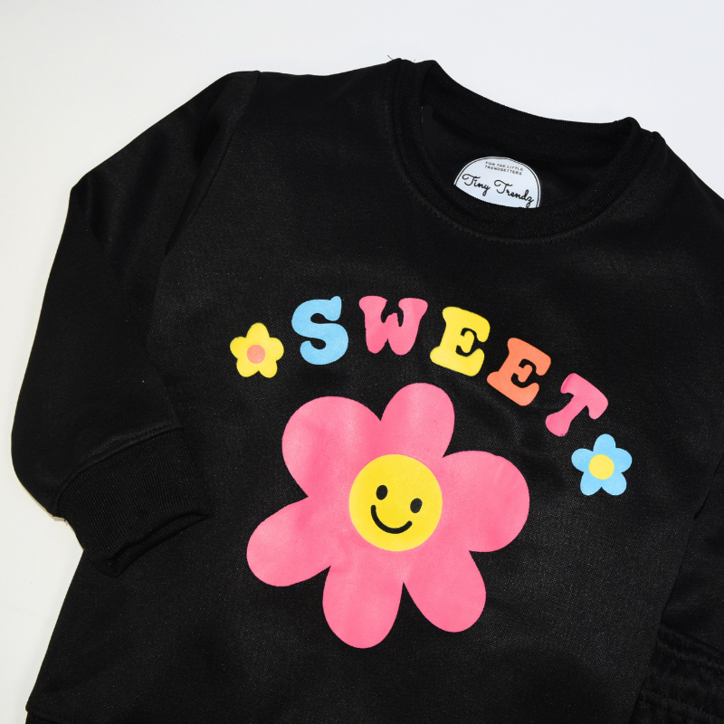 Sweet Smiley Flower polyester Fleece Set