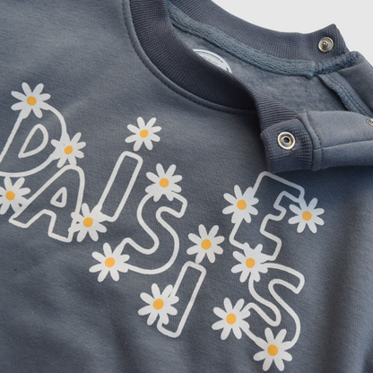 Grey Daisies Fleece Pajama Set