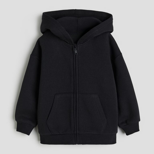 Kids Classic Black Zipper Hoodie