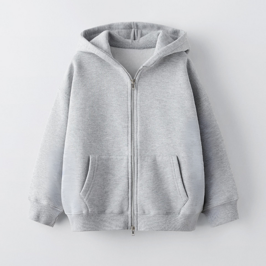 Kids Classic Gray Zipper Hoodie