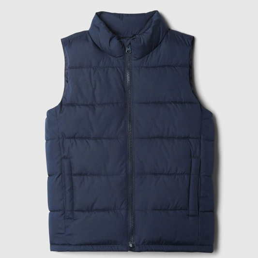 Kids' Navy Blue Puffer Zipper Vest