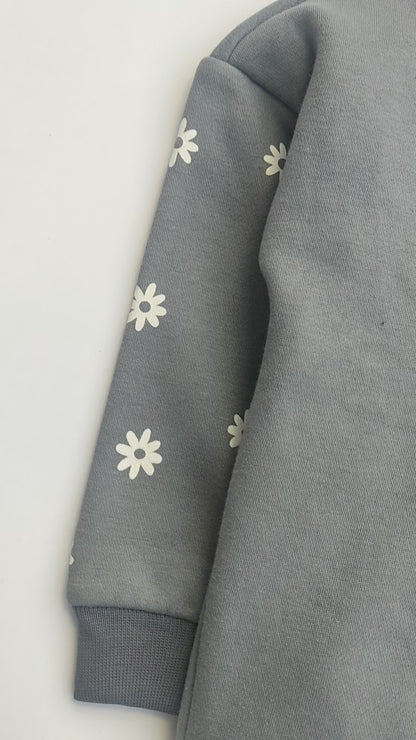 Grey Daisies Fleece Pajama Set