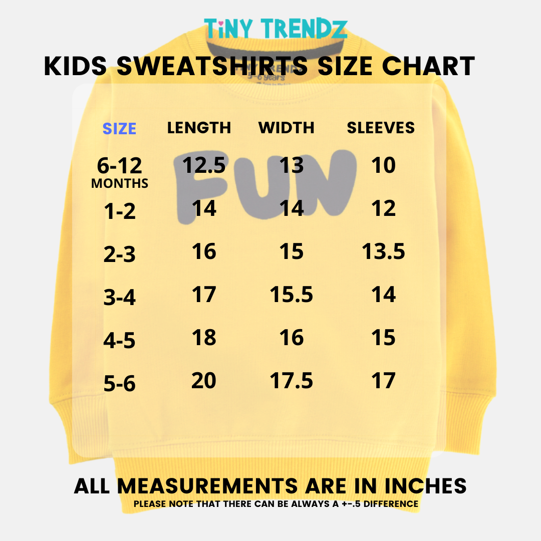 Fun kids sweatshirt Yellow Tinytrendz.pk