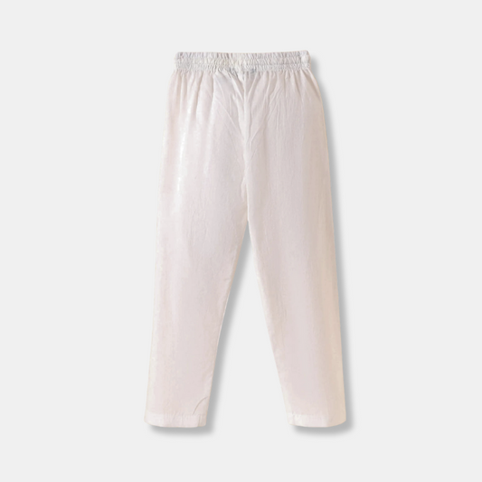 Classic White Cotton Pajama for Kids